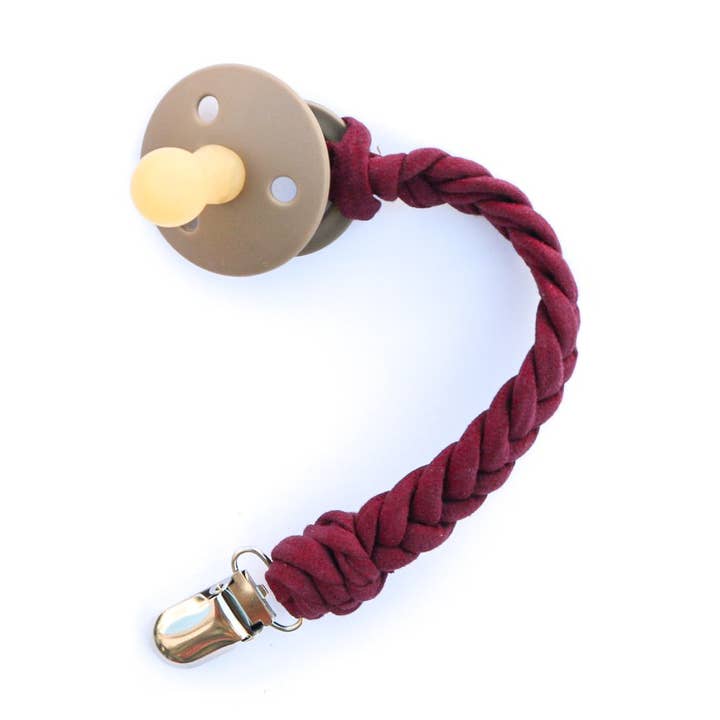 Prende-Chupeta Trançado Algodão - Marsala por atacado de Ohdubidu