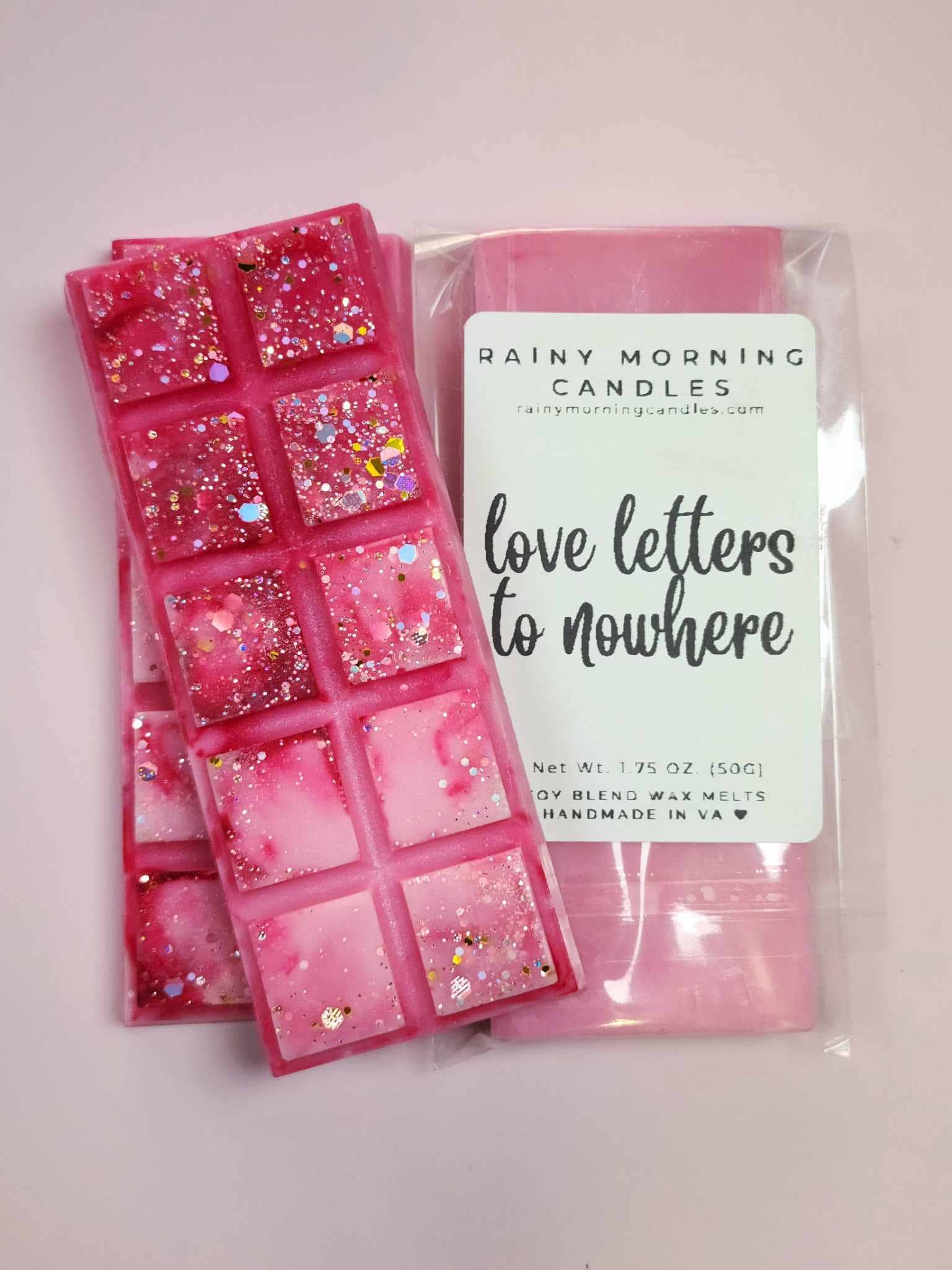 Rainy Morning Candles - Wholesale Wax Melt - Love Letters to Nowhere | Pink Sugar | Wax Melts