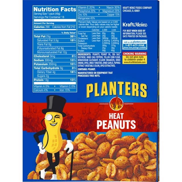I Got Your Candy - Wholesale Nuts - Planters Heat Peanuts 1.75oz - 18ct1