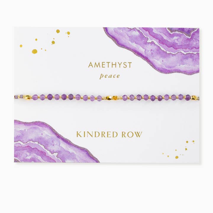 Kindred Row - Wholesale Beaded Bracelet - Amethyst Healing Gemstone Stacking Bracelet0