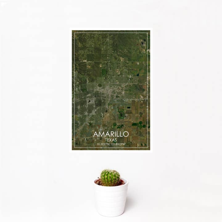 Amarillo TX Map Print Satellite for wholesale by JACE.design