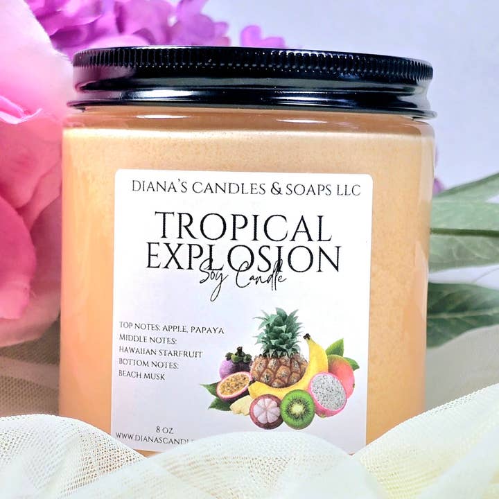 Tropische Explosion Kerze für den Großhandel von Diana's Candles and Soaps LLC