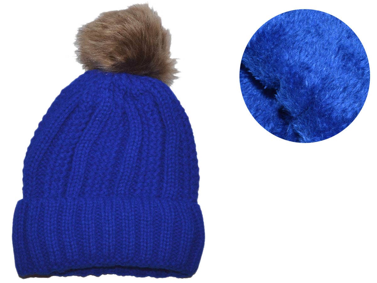 Buck Wholesale - Wholesale Beanie - Women's - Winter Beanie with Removable Raccoon Fur Pom-Pom11