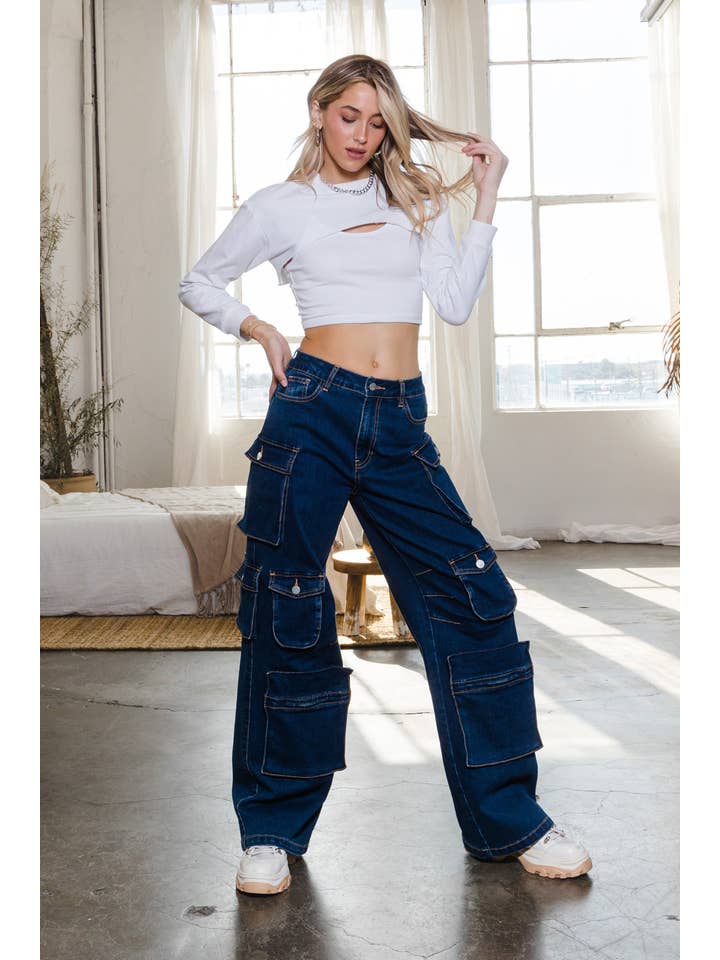 Wholesale SM030 Pants Cargo denim for your store Faire Canada