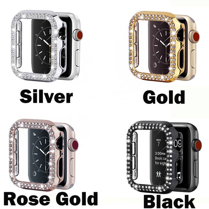 ShopTrendsNow - Wholesale Watch Band/Strap - Women's - Rhinestone Crystal Bling Apple Watch Case Frame