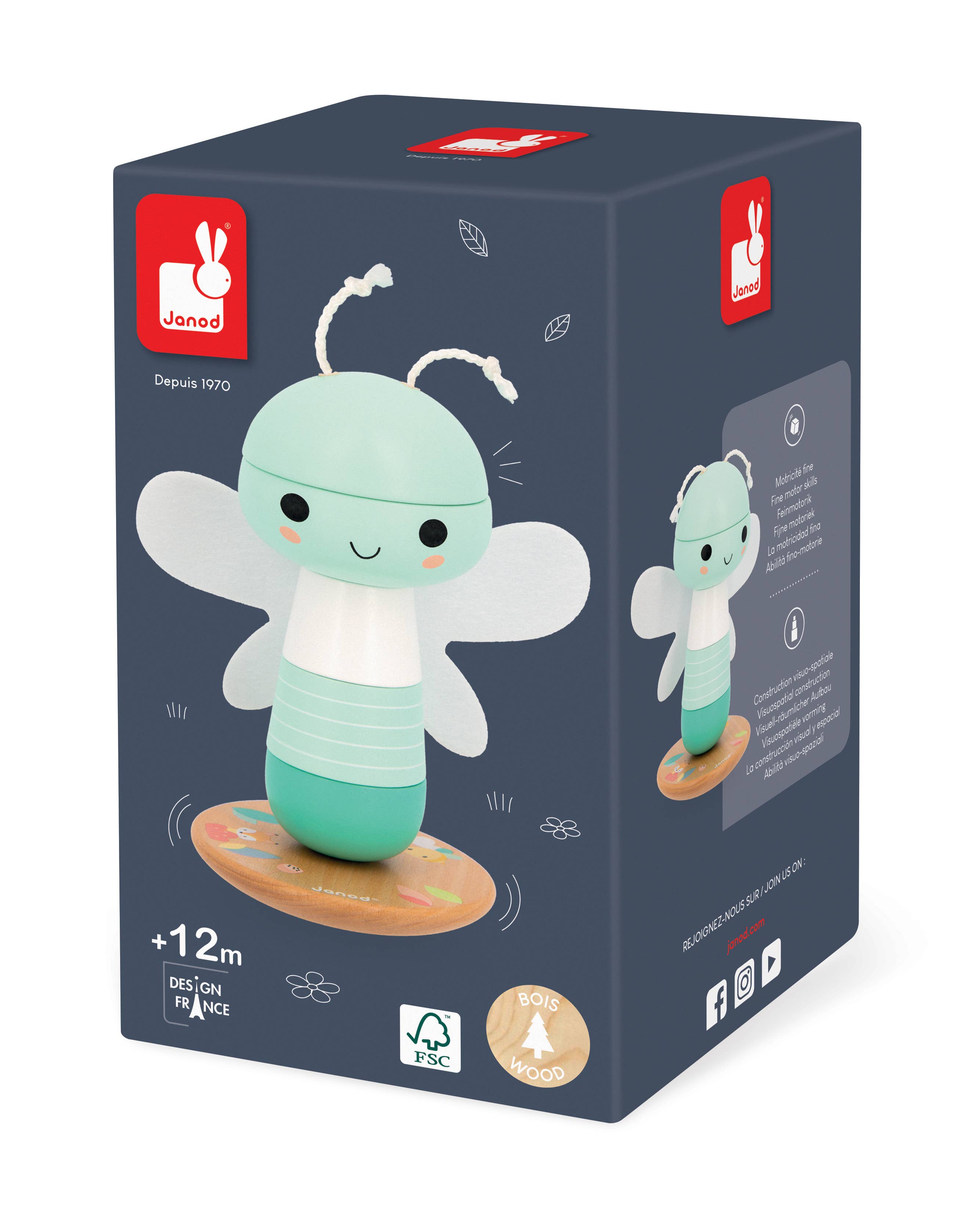 Janod - Wholesale Wood Toy - Kids - Pure | Dragonfly | Stacker & Rocker | Fine motor skills4