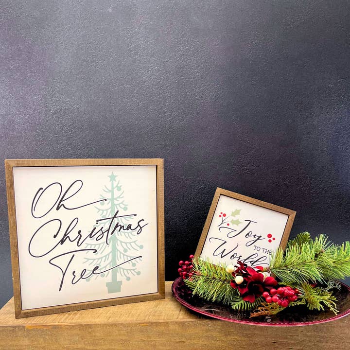 Driftless Studios - Wholesale Sign - Joy to the World Holiday Sign - Christmas Decor