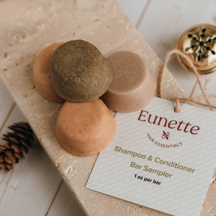 Schampotvål provpaket med 4 st tvålar - 1 oz vardera för wholesale av Eunette Hair Essentials