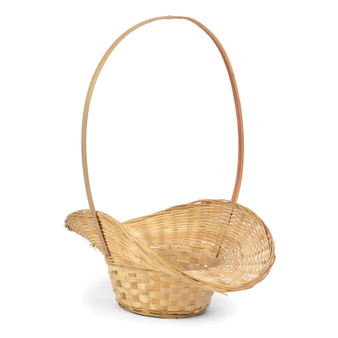 Willow Group - Wholesale Hanging Planter - Round Bamboo Princess Basket w/ Over Handle & PVC0