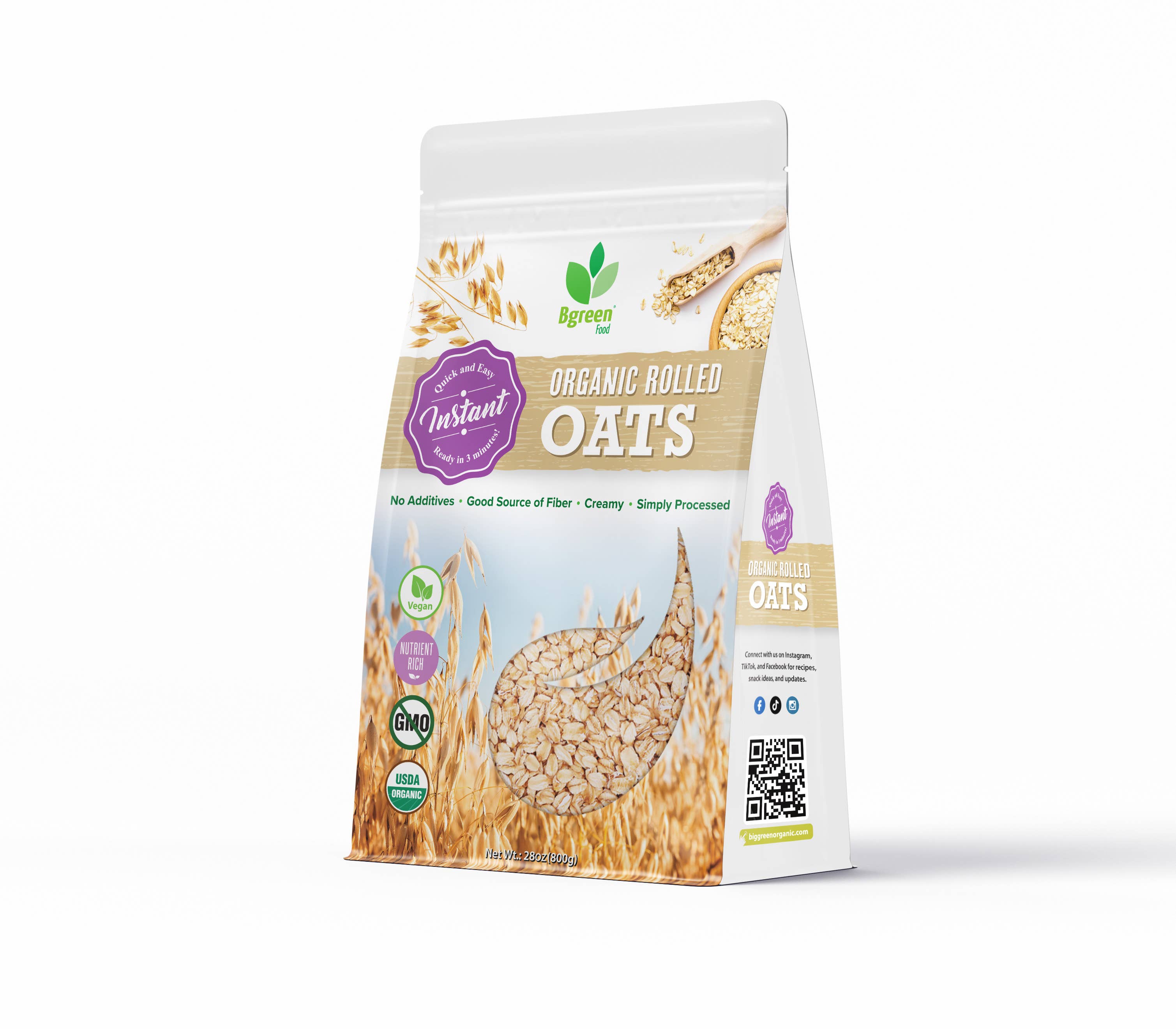 Big Green Organic Food – wholesale Oats – Organic Rolled Oat0