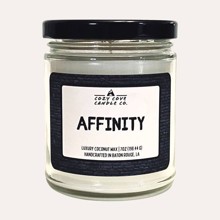 Affinity | Vela de cera de coco de lujo 7 oz. para venta al por mayor de Cozy Cove Candle Co LLC