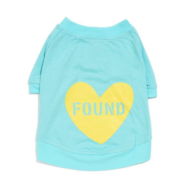 Found My Animal Big Full Heart Animal T-Shirt, Aqua + Citron for wholesale by Found My Animal