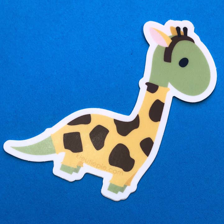 Dino Giraffe Durable Weatherproof Die Cut Matte Vinyl Sticker - car, water bottle, laptop for wholesale by Kieutie Pie