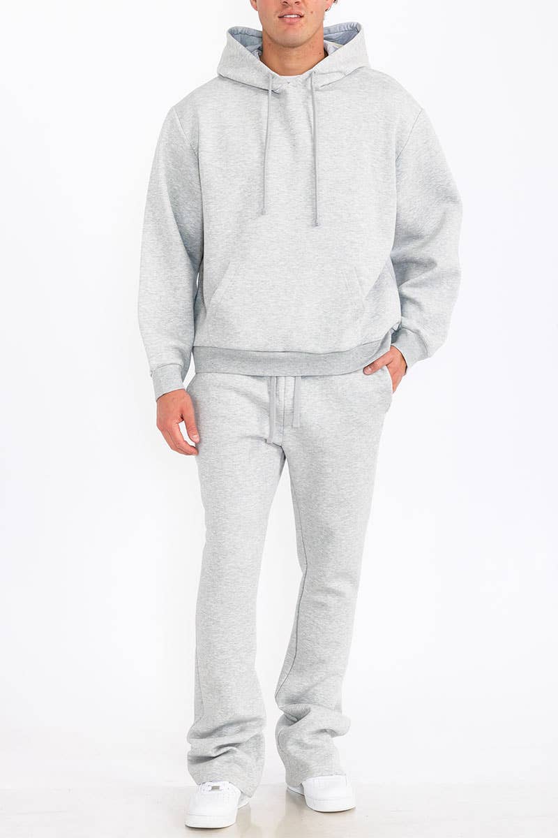 WEIV - Wholesale Tracksuit - Men's - Mens Stacked Flare Fleece Track Suit SET1
