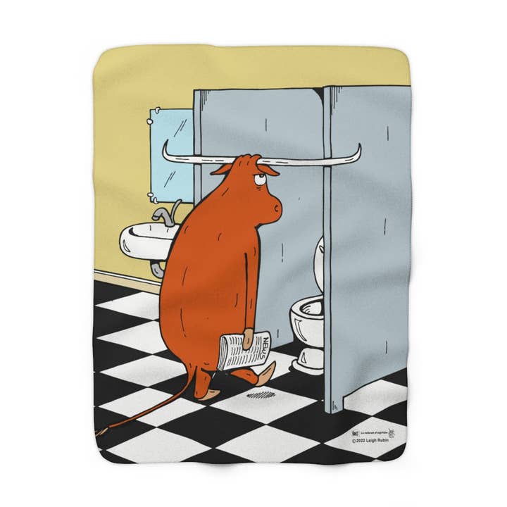 Rubes Cartoons Cattle Sherpa Fleece Blanket, Officially Licensed and Produced in the USA for wholesale by Sunbeltgifts Home Décor
