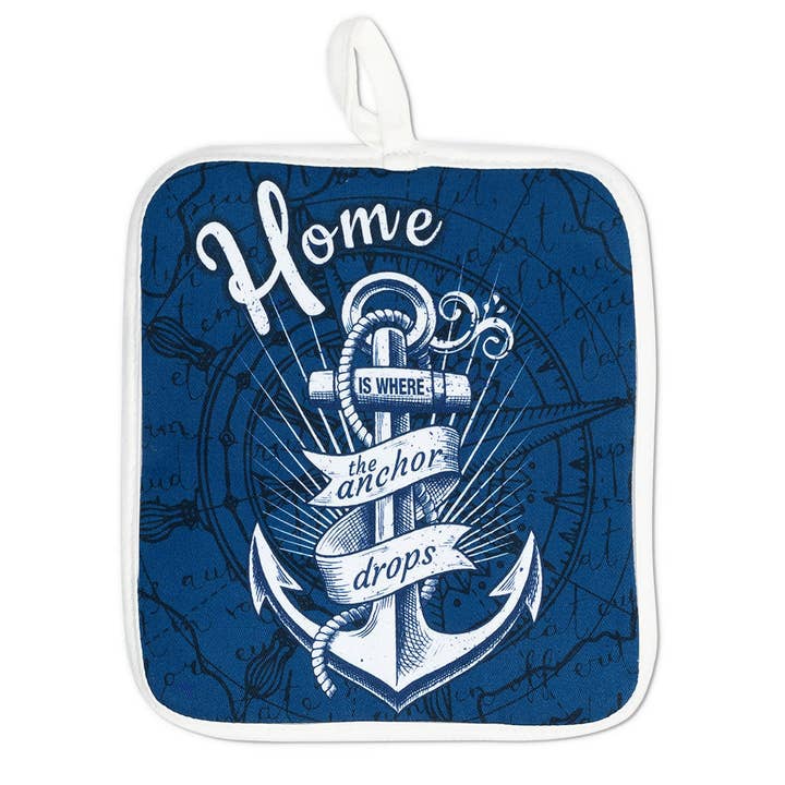 Zapps Clothing - Wholesale Oven Mitt/Pot Holder - Nautic Home Navy Oven Mitts And Potholder Set