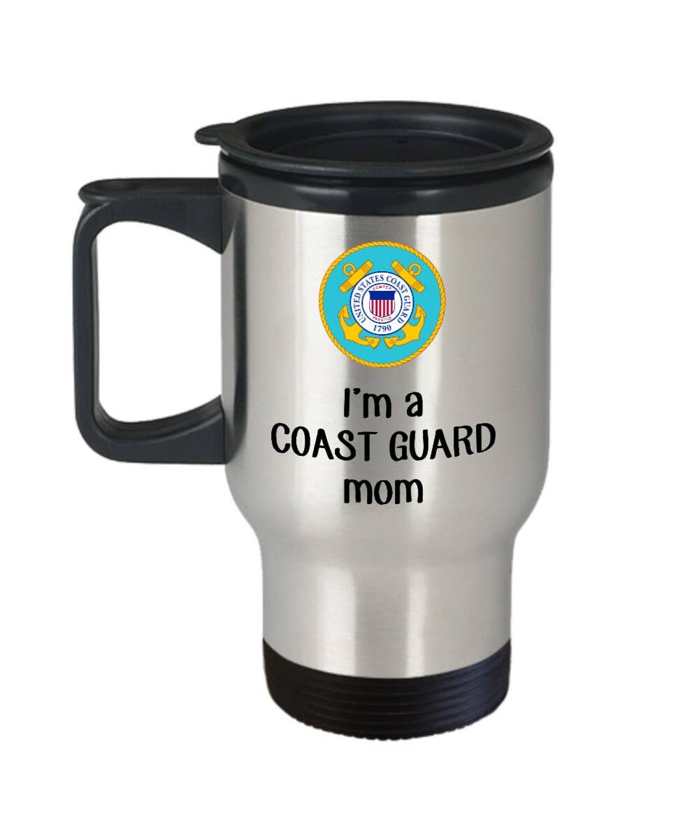 CustomHappy - Wholesale Insulated Mug/Tumbler - Coast Guard Mom Travel Mug - Insulated Tumbler0