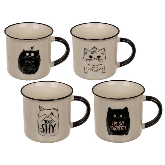 Out of the blue KG - Wholesale Drink Lids - New Bone China Mug, Funny Kitten, - 78/8423#