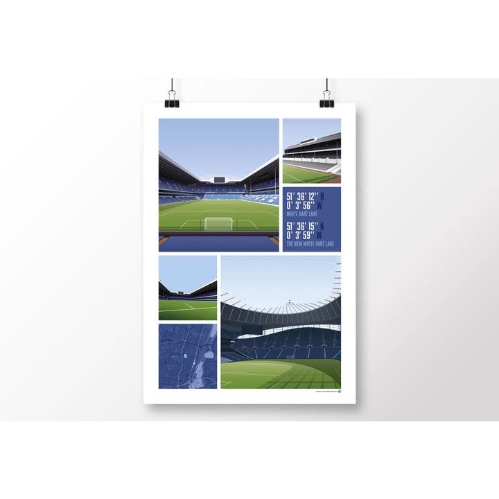 Vistas de White Hart Lane de Tottenham Póster para venta al por mayor de Matthew J I Wood Design & Illustration