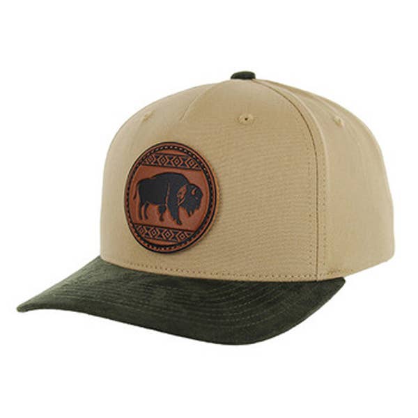 S & J Gift Inc – Boné de beisebol - Unissexo por atacado – Boné de Algodão NATIVE BUFFALO com Viseira de Camurça e Fecho Snapback0