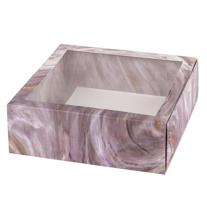 Clear Window Gift Boxes 6 Pack Square Pink 6" X 6" X 2" for wholesale by Hammont