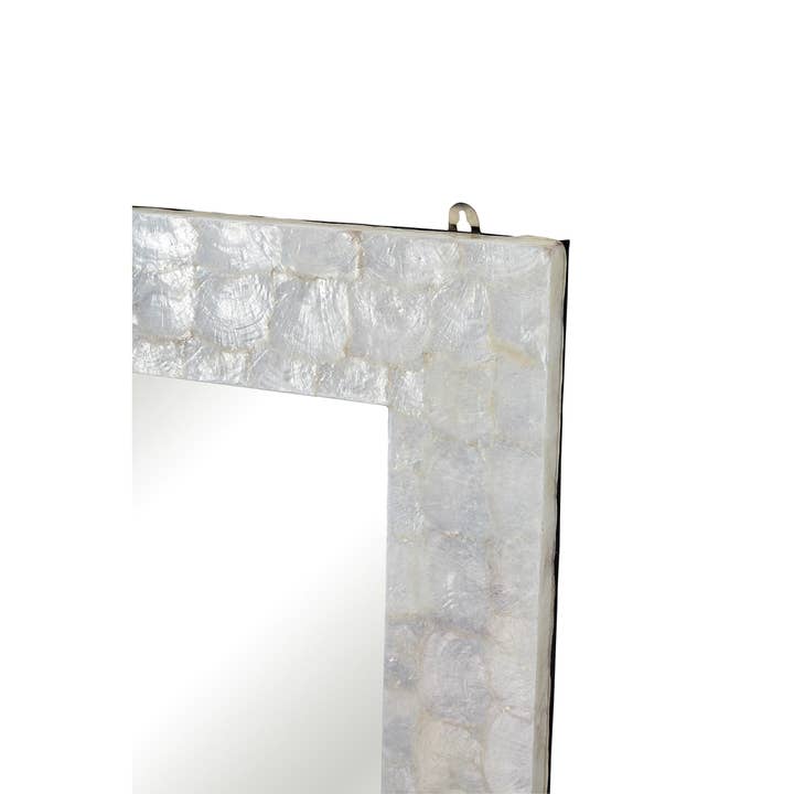 HS Seashells - Wholesale Wall Mirror - Natural Capiz Rectangle Mirror 40x24x1" -PALLET ONLY1