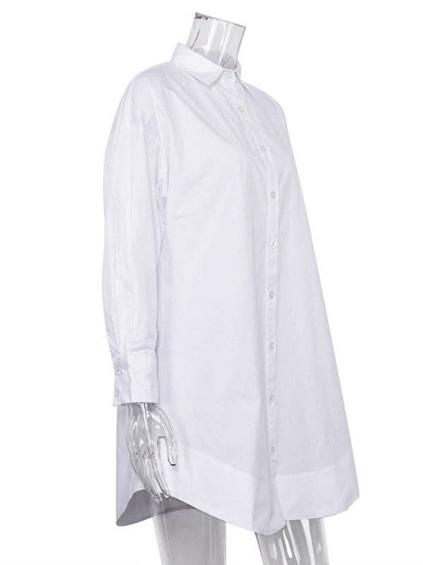 FurDecoration - Venta al por mayor Vestido - Mujer - Vestido camisa casual chic oversize de manga larga5