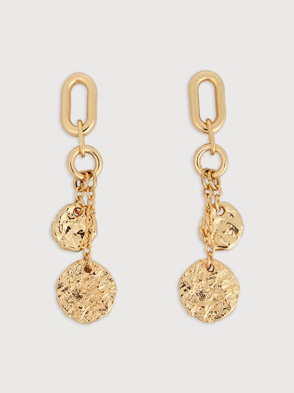 Orecchini a catena con monete martellate per la vendita all'ingrosso da parte di SAACHI