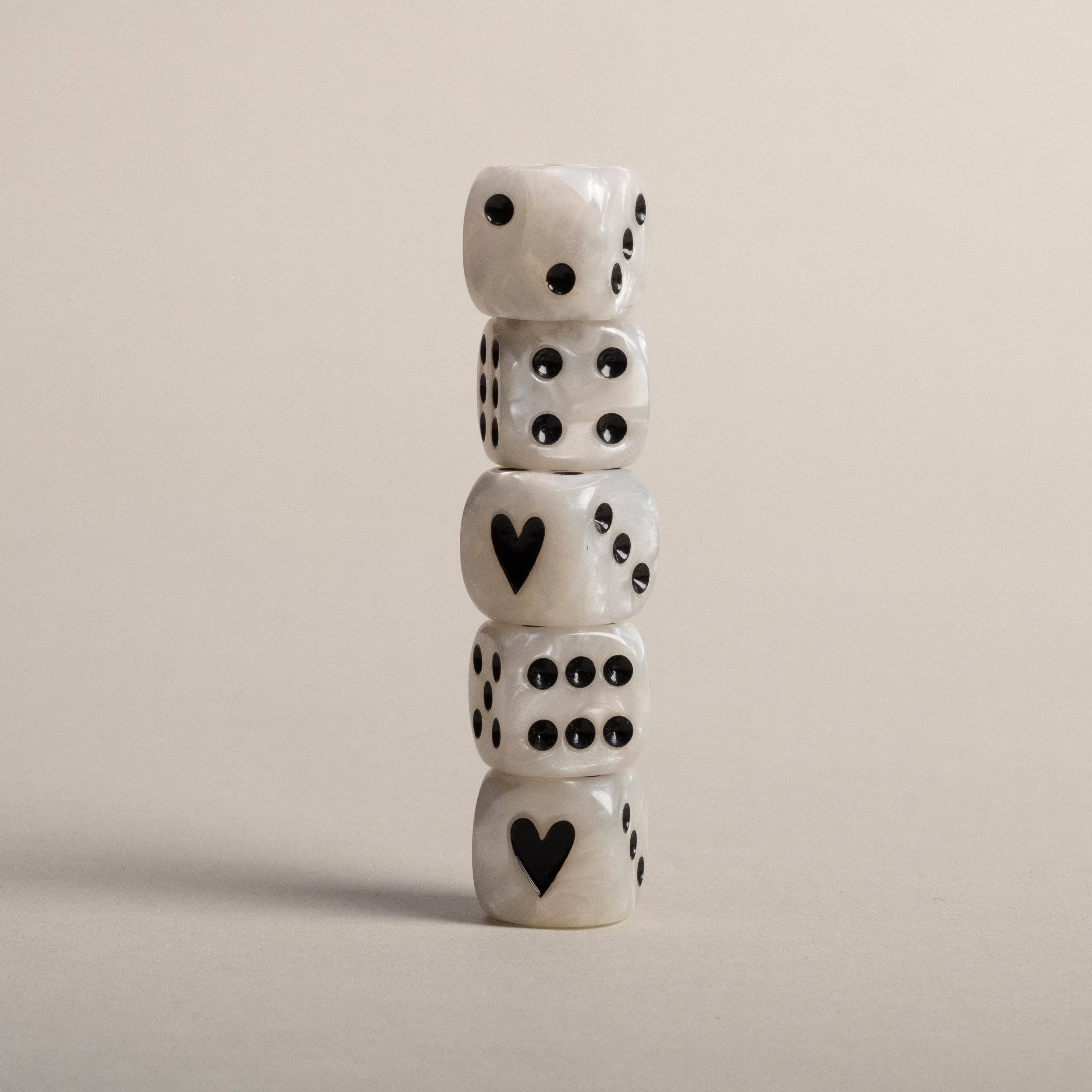 Eulenschnitt - Wholesale Dice - Black pearl cube set (VE = 8 sets)1