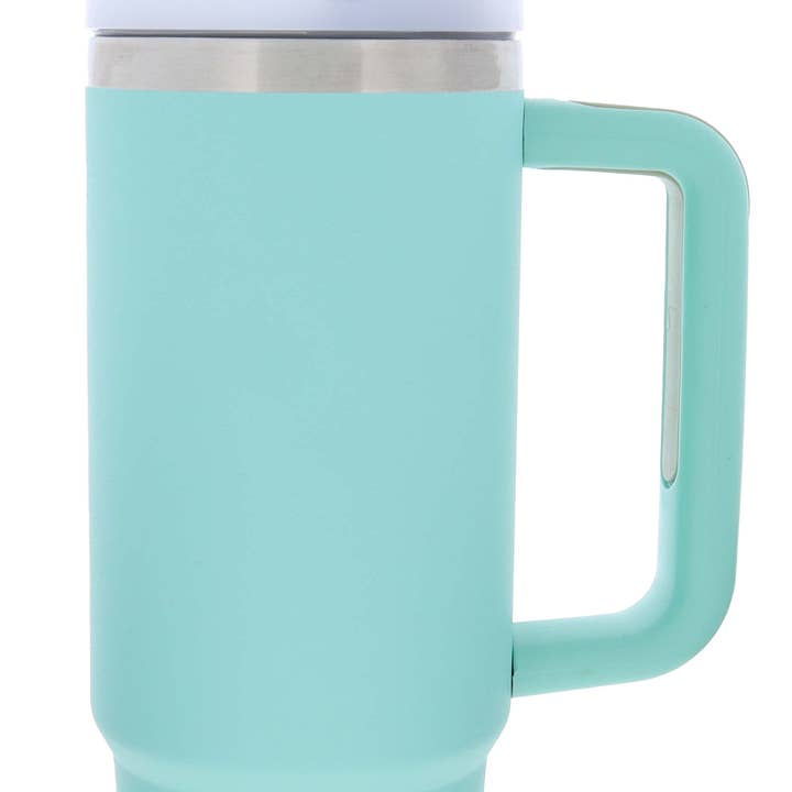 Eucalyptus 30 Oz. Tumbler With Straw and Handle for wholesale by Jane Marie