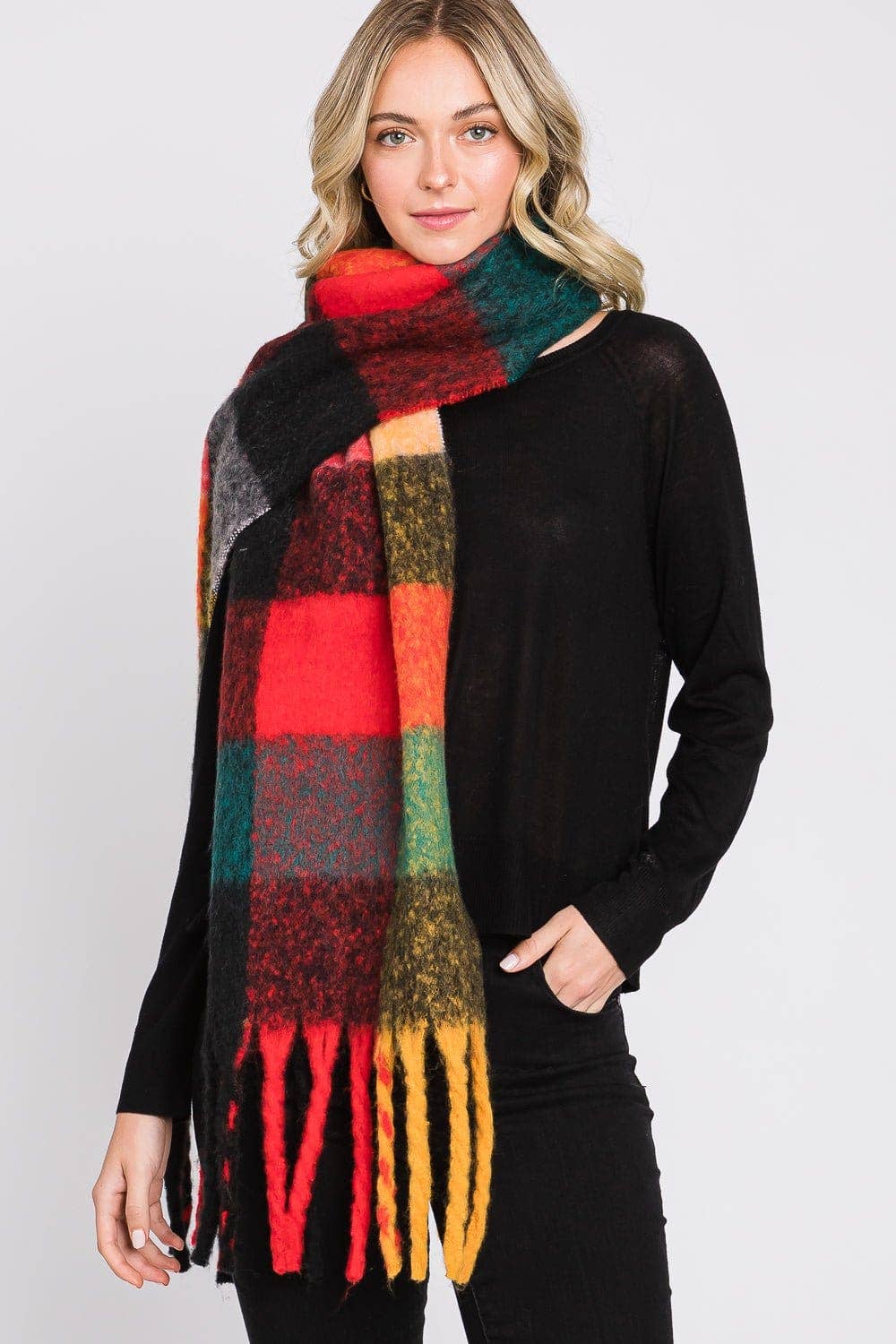 MiMi Wholesale - Wholesale Scarf - Women's - MS0310 Blake Multi Color Plaid Scarf8