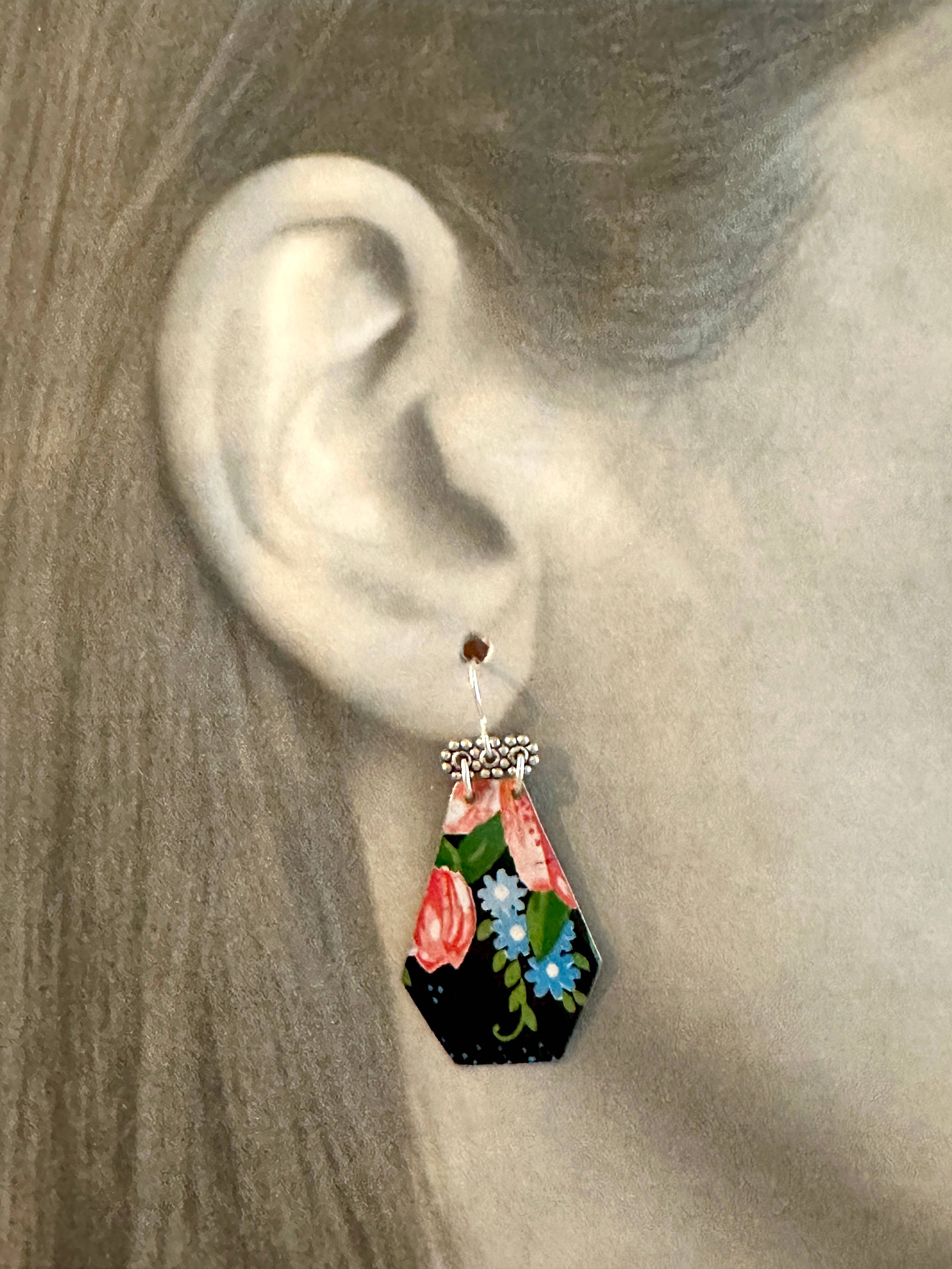 TTE Designs - Wholesale Dangle Earrings - Best Sellers - Set of 12 Recycled Vintage Tin Earrings 1