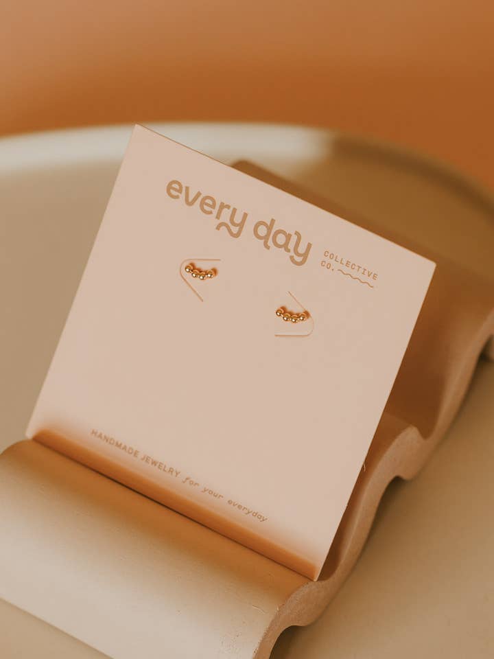 Beaded Crescent Studs for wholesale by Every Day Collective Co.