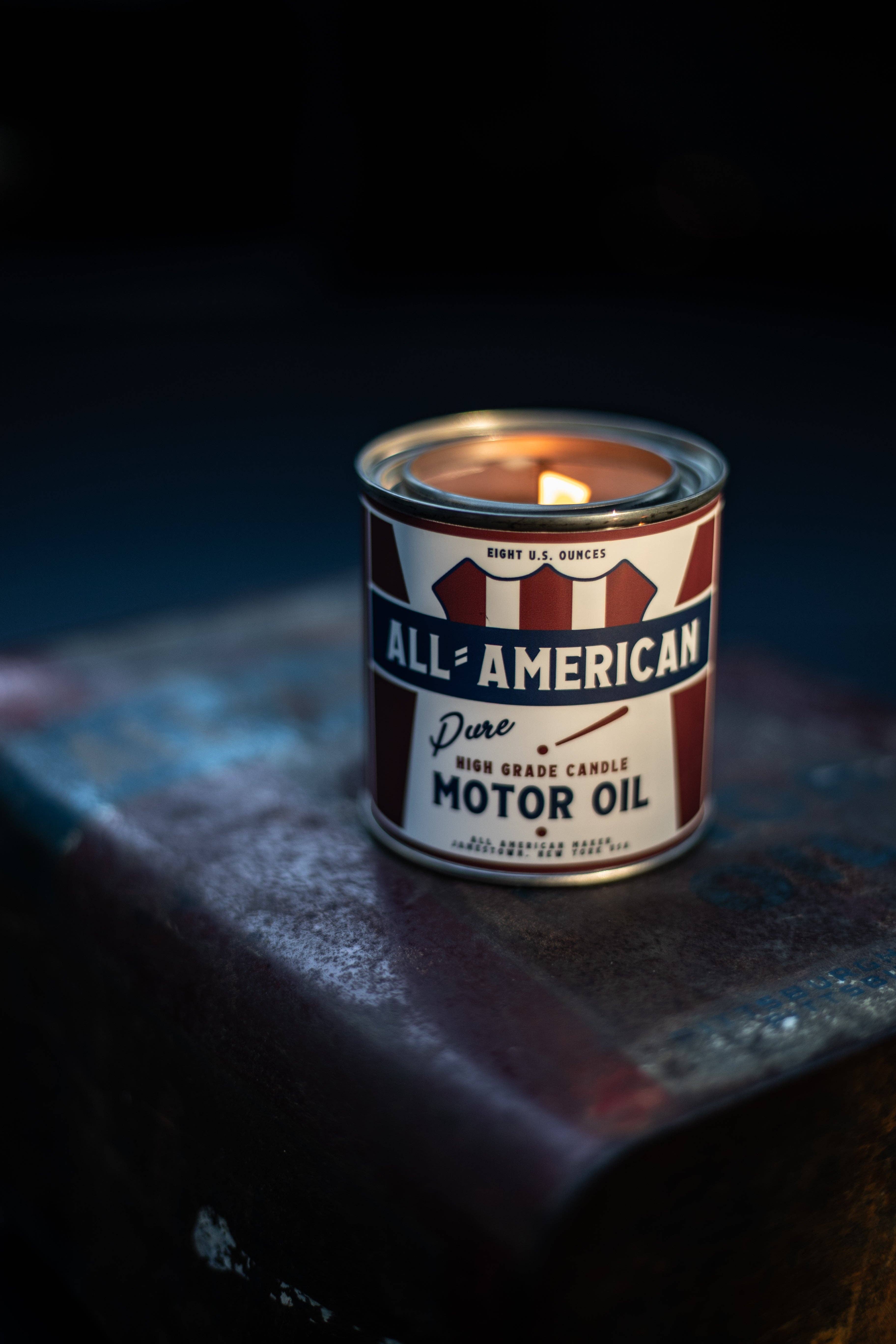 All American Maker - Wholesale Jar/Filled Candle - All-American Motor Oil Candle1