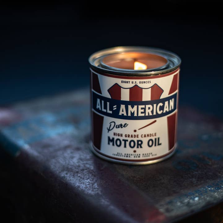 All American Maker - Wholesale Jar/Filled Candle - All-American Motor Oil Candle1