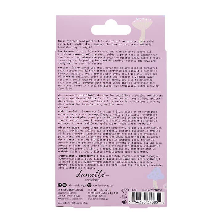 PINEAPPLE Beauty - Wholesale Acne/Hydrocolloid Patch - Danielle Creations D1736MU Mushroom Hydrocolloid Patches -63