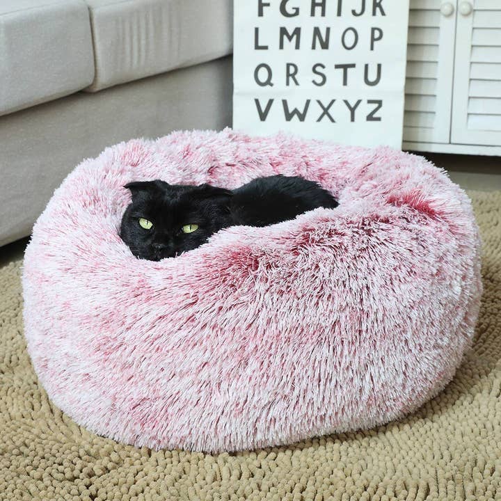 Round Plush Pet Bed – Warm & Cozy for All Seasons_CWMM5323 for wholesale by PAWPAWwholesale