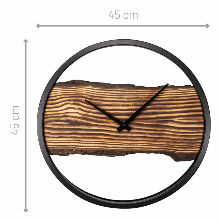 NeXtime - Wholesale Wall Clock - Forest Metal & Solid Wood Wall Clock5
