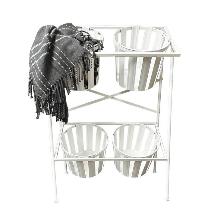 2 Tier Iron Display with 4 Removable Baskets for wholesale by Tripar International