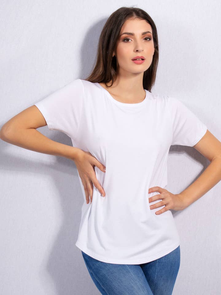 Viscose T-shirt med korte ærmer for engroshandel hos EGi Collections