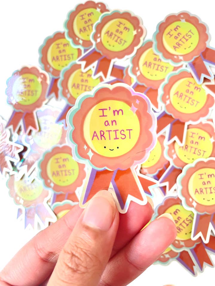 I’m an Artist Holographic Sticker for wholesale by Artsyvushop