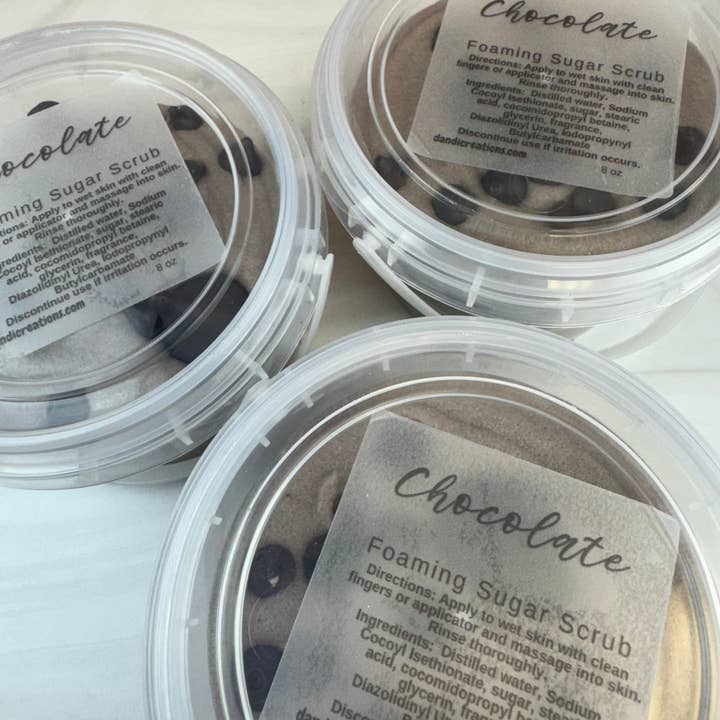 Foaming Sugar Scrub - Chocolate - Whipped Soap for wholesale by Dandi Creations