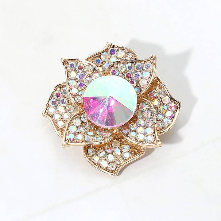 Sensibling Corp. - Wholesale Brooch - Stone Paved Flower Pin Brooch