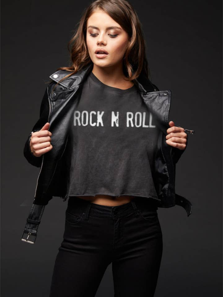 Cropped T Shirt Rock And Roll Concert Festival Graphic Tee for wholesale by Pretty Attitude Clothing