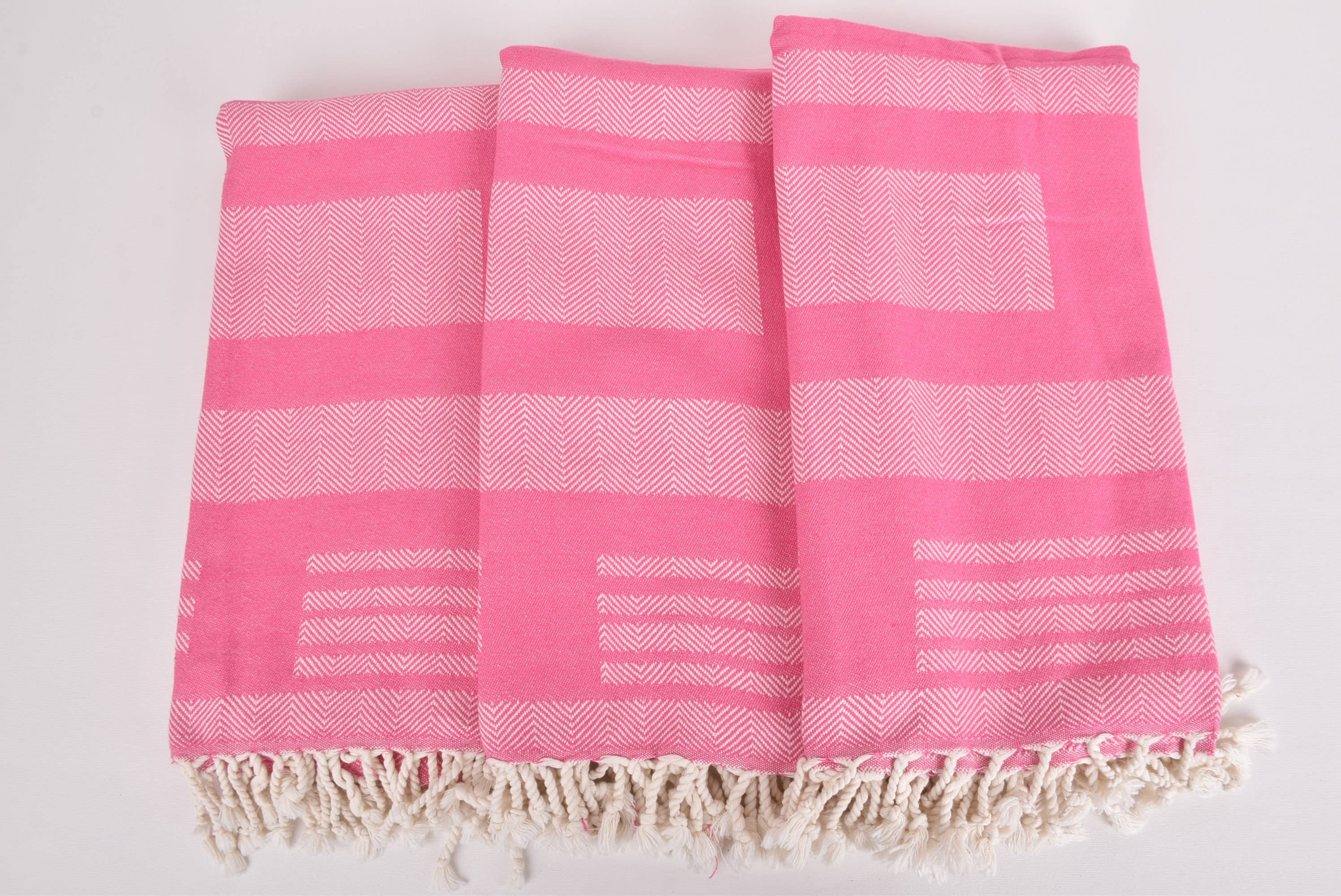 Organic Turkish Towels - Wholesale Beach Towel - Beach Towels, Pink Chevron Towel for Relaxation7