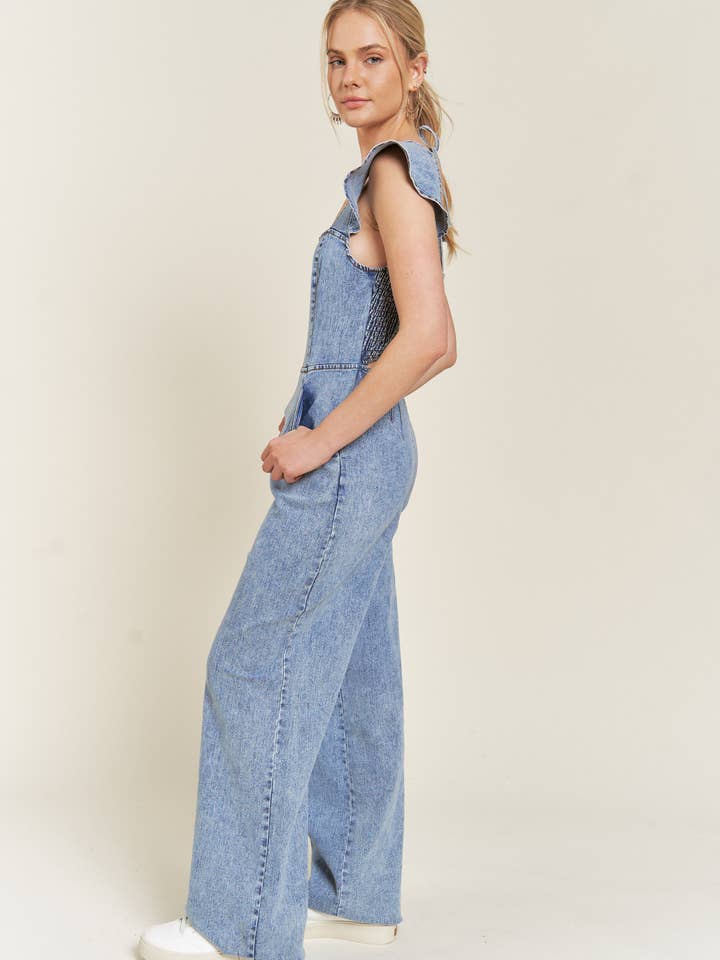 DENIM TUTA IN DENIM INCRESPATO JJS5035 in vendita all'ingrosso su Faire4