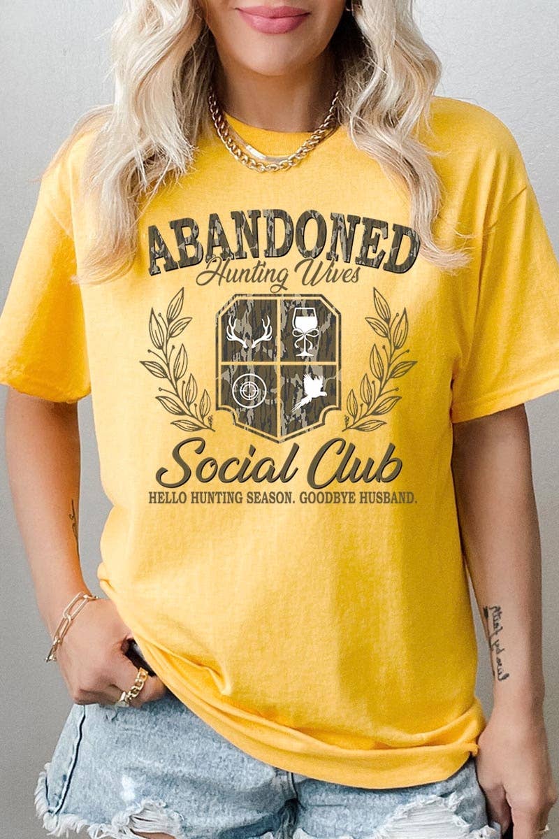 COLORBEAR – wholesale Grafisk T-shirt - Unisex – Abandoned Hunting Wife Graphic Tung bomullströja4