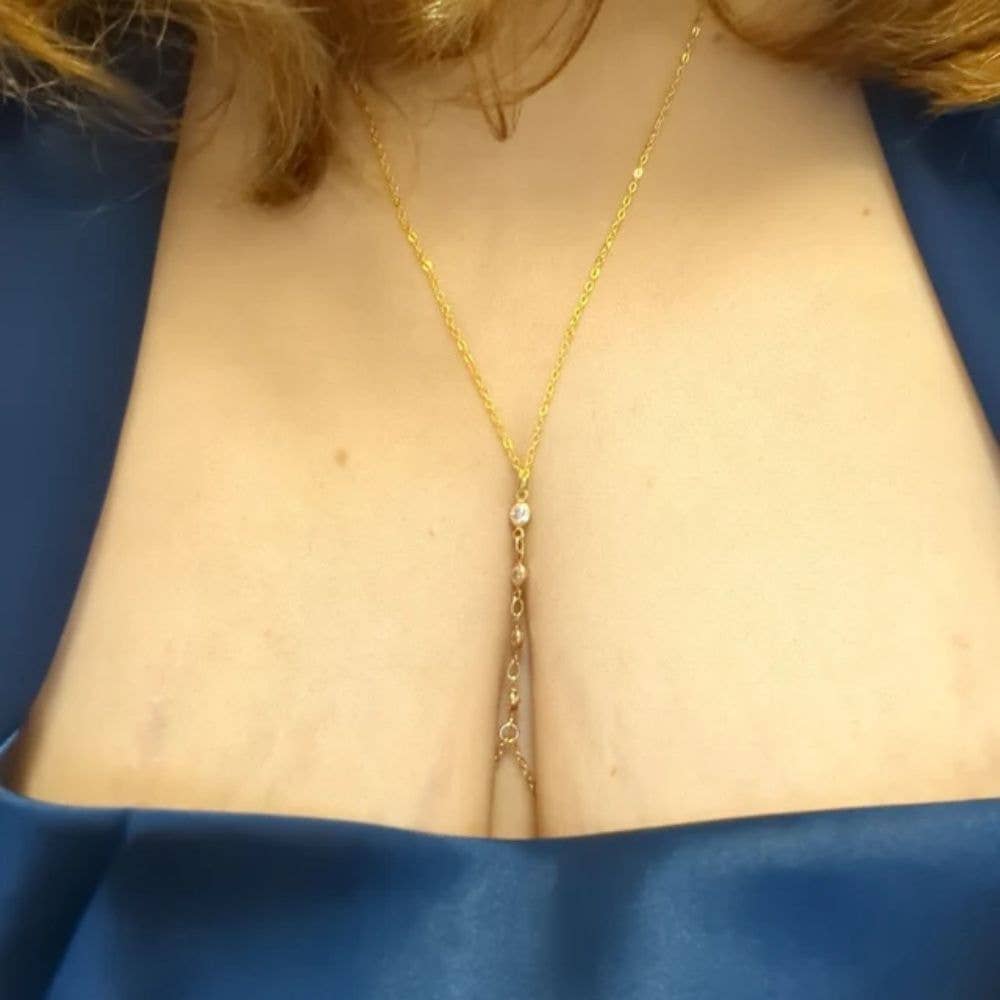 Ashlen - Vente Chaînes visage/corps - Chaîne de corps en cristal réglable3