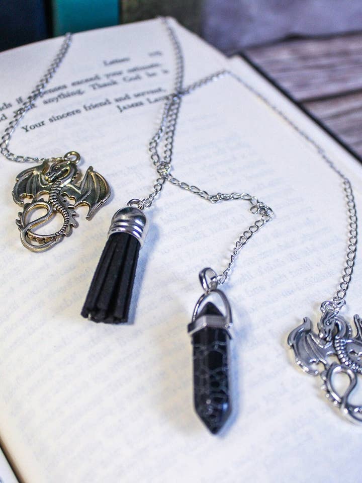 Dragon Chain Bookmark With Charm and Tassel for wholesale by Bookish Trinkets