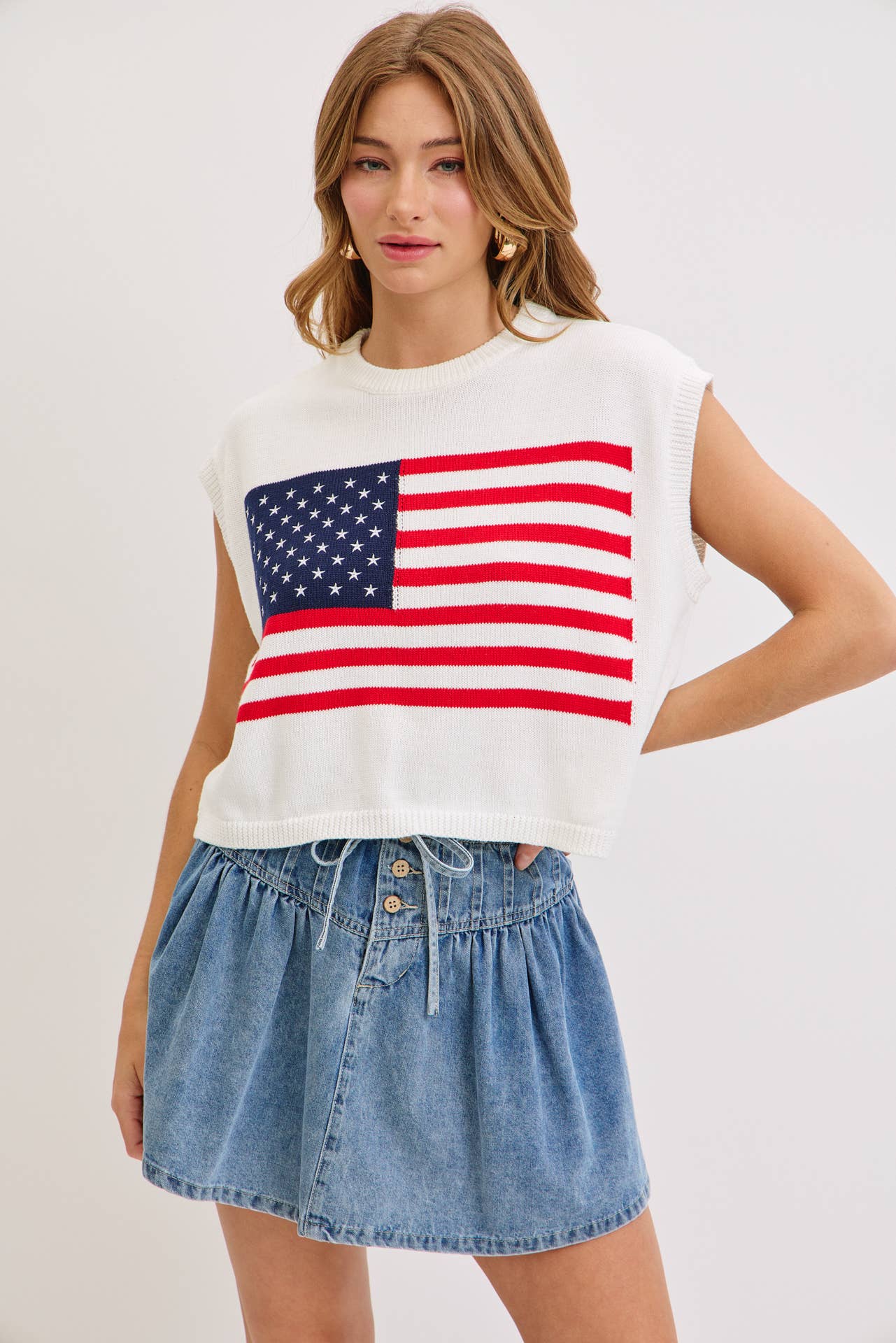 HIGH-RISE, A-LINE DENIM SKIRT  for wholesale on Faire8